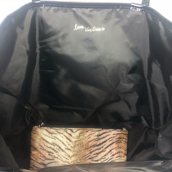 VICTORIA’S SECRET | Black Shimmer Tote Bag & Pouch - Picture 5 of 6